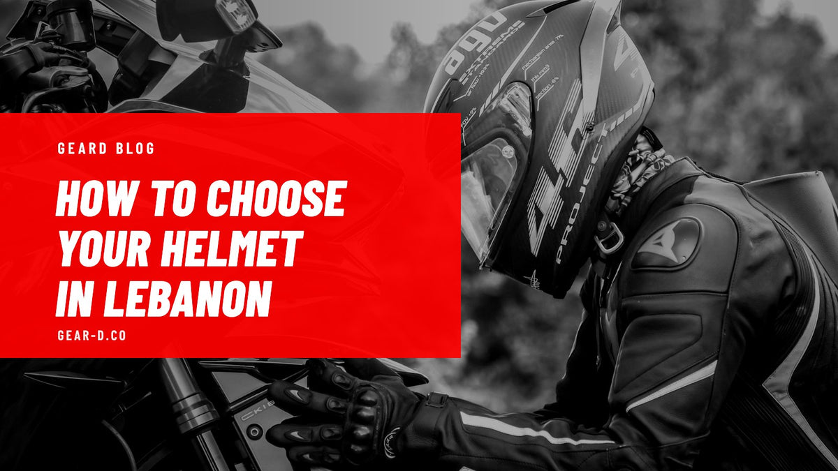 Rider choosing a motorcycle helmet in Lebanon, comparing full face and modular helmets