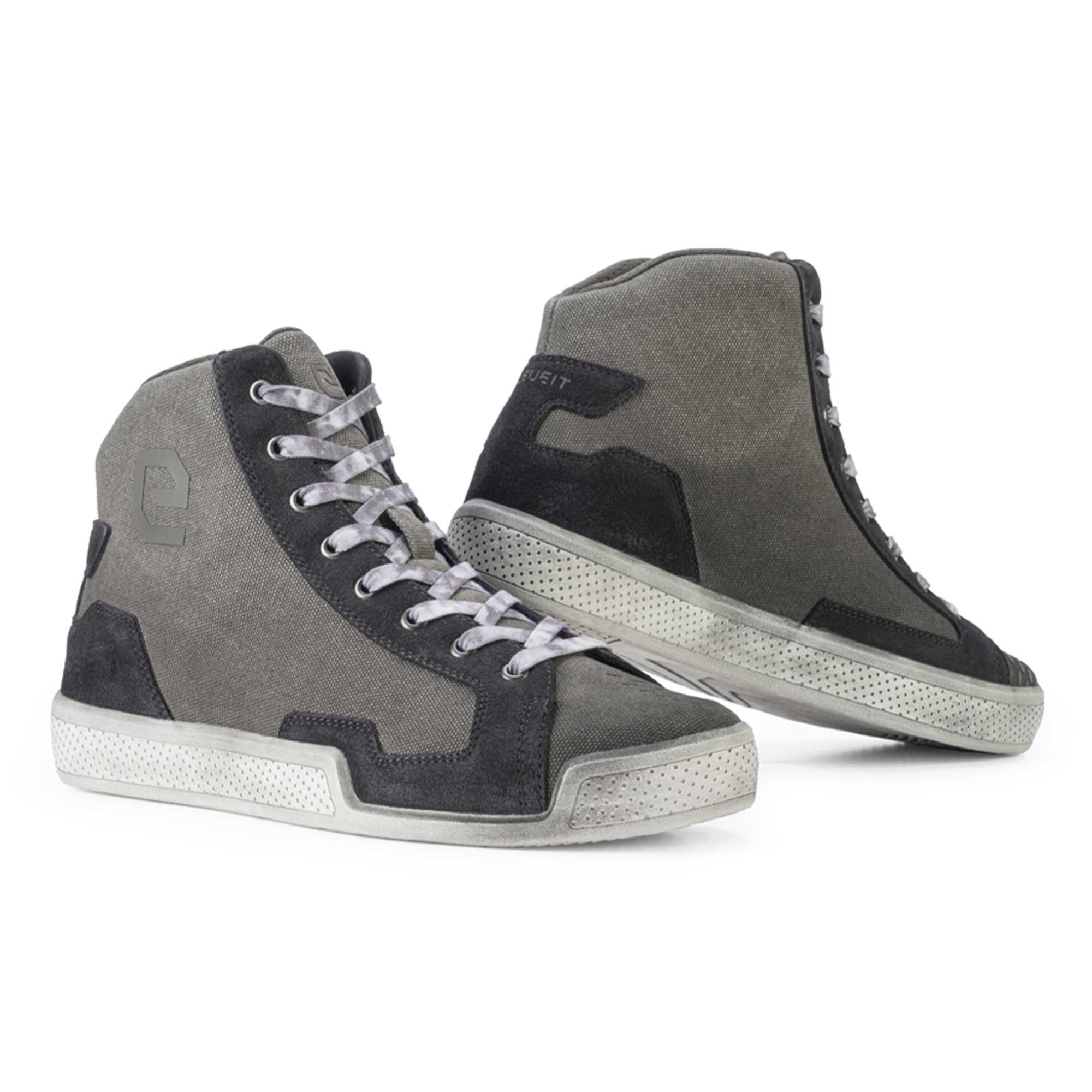 Eleveit Antibes Air Canvas Certified Motorcycle Shoes Light Grey