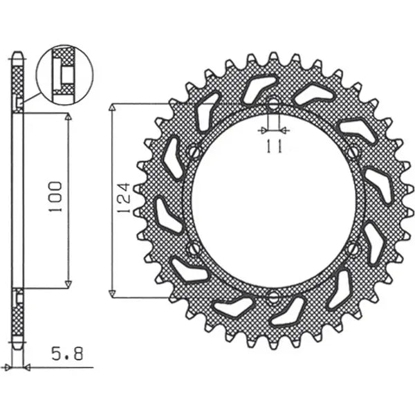 Sunstar Rear Steel Sprocket 520 45T 1-3435-45 - view 1