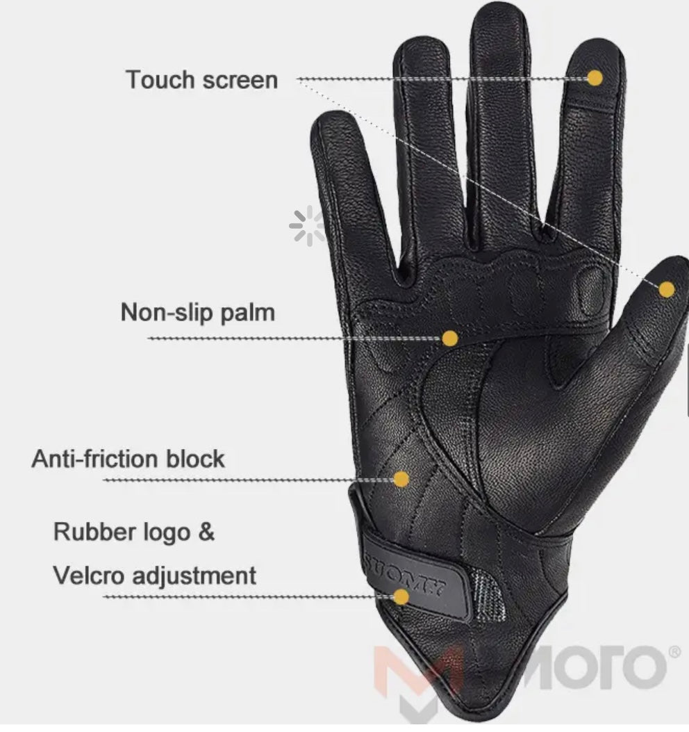 SUOMY “NERO” LEATHER GLOVES