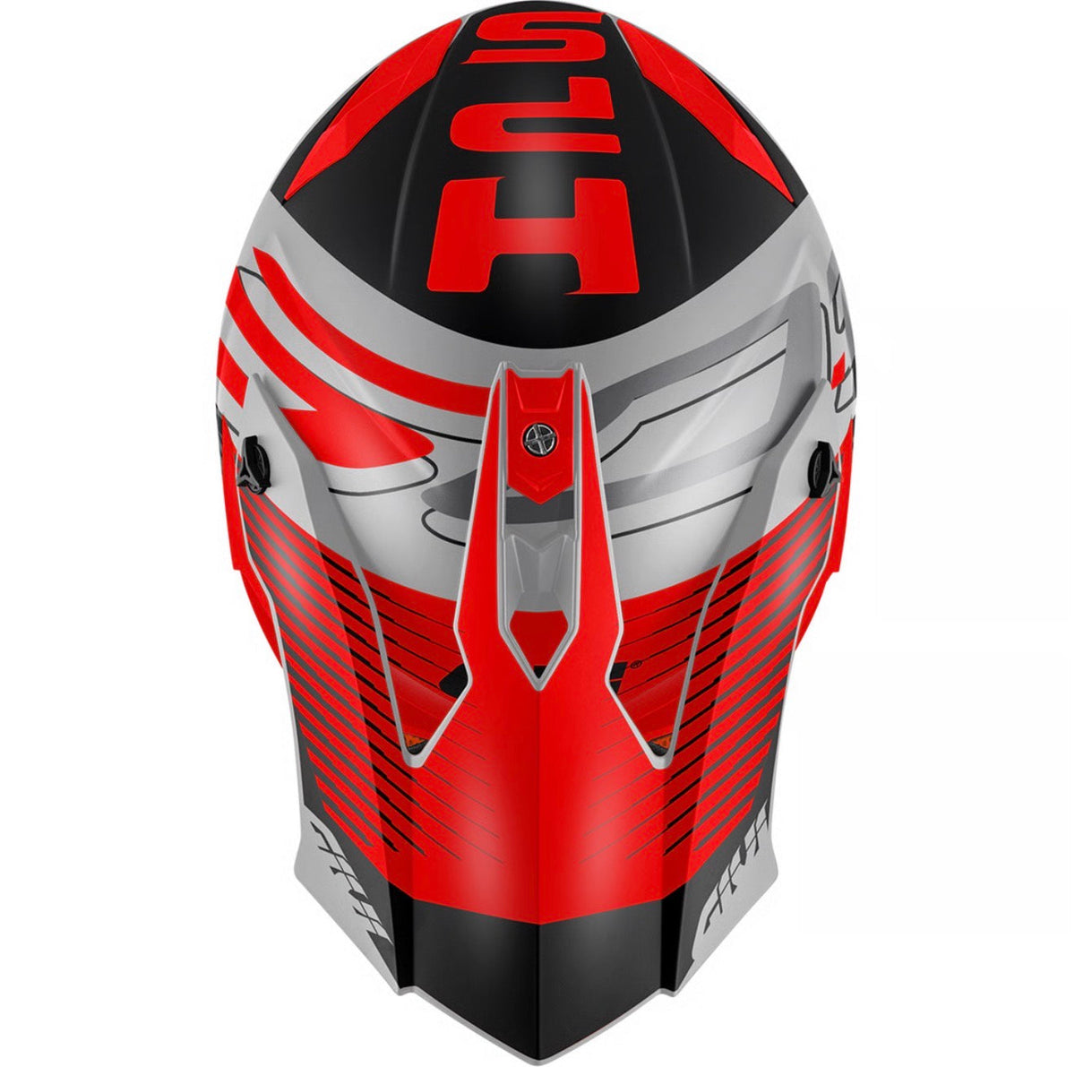 GIVI 60.1 Fresh Red/Black/Matte Titanium Helmet, rear view