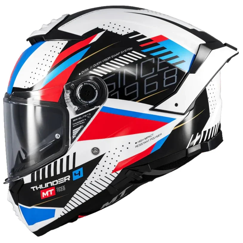MT THUNDER 4 SV LUMINENCE GLOSSY WHITE BLUE RED