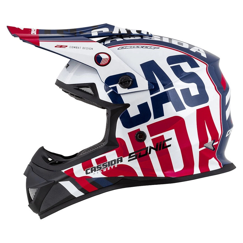 Cassida Cross Pro II Motocross Helmet White/Red/Black