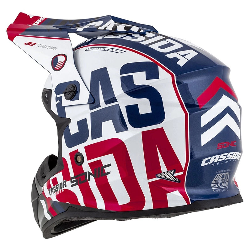 Cassida Cross Pro II Motocross Helmet White/Red/Black