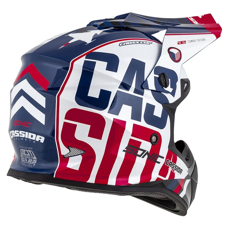 Cassida Cross Pro II Motocross Helmet White/Red/Black