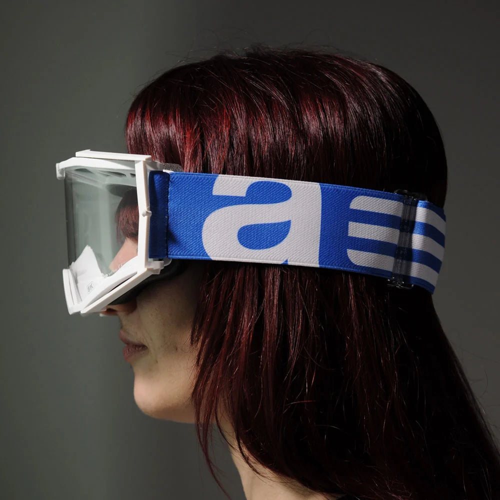Ariete 8K MX Goggles White/Blue, Clear Lens