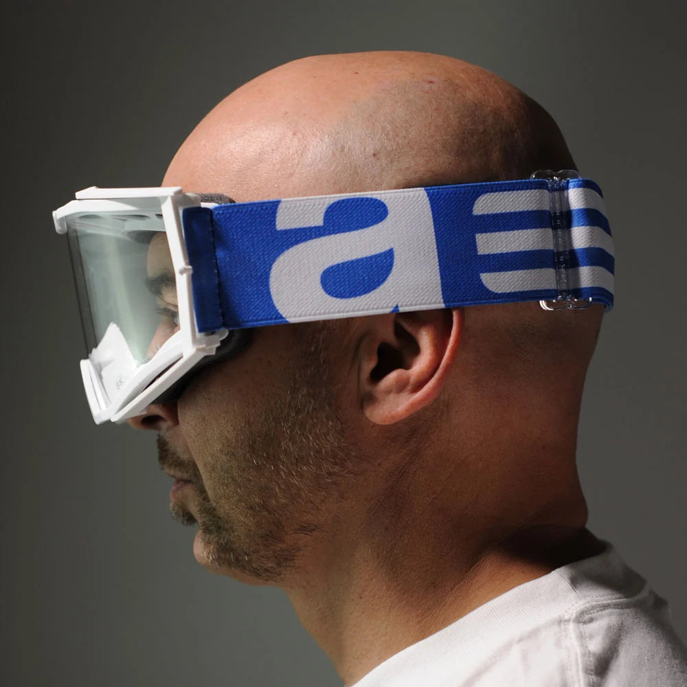 Ariete 8K MX Goggles White/Blue, Clear Lens