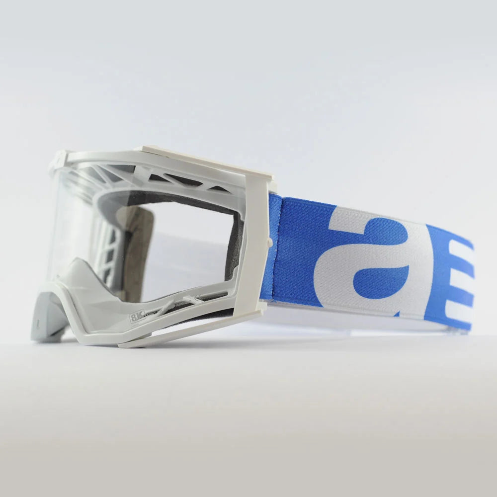 Ariete 8K MX Goggles White/Blue, Clear Lens