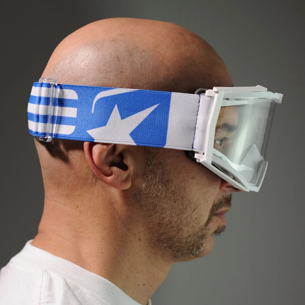 Ariete 8K MX Goggles White/Blue, Clear Lens