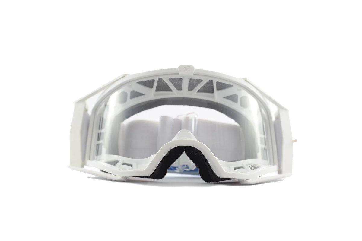 Ariete 8K MX Goggles White/Blue, Clear Lens