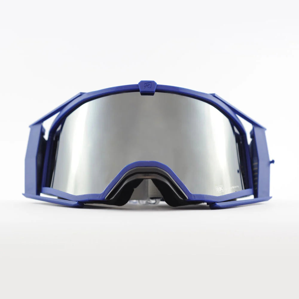 Ariete 8K Top MX Goggles Navy Blue, Silver Mirrored Lens