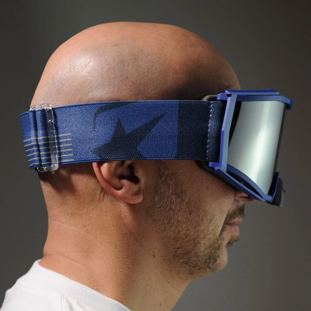 Ariete 8K Top MX Goggles Navy Blue, Silver Mirrored Lens