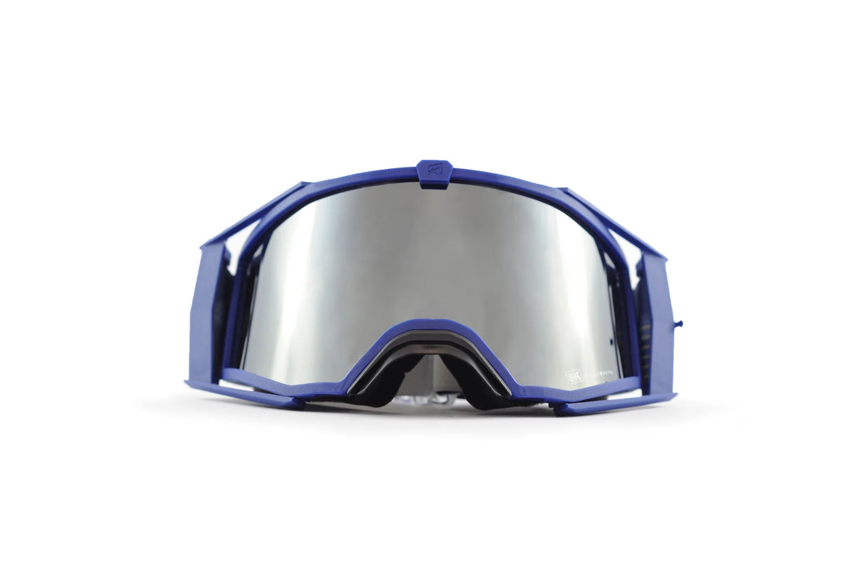 Ariete 8K Top MX Goggles Navy Blue, Silver Mirrored Lens
