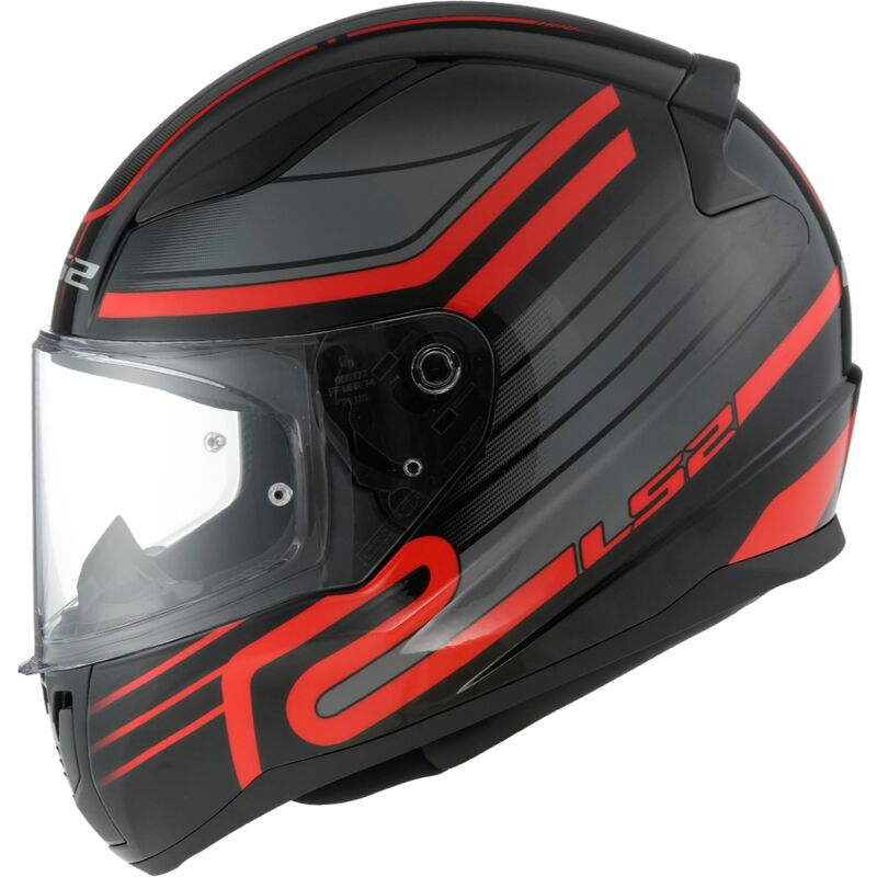 LS2 FF353 RAPID II 2 CIRCUIT GLOSSSY BLACK RED