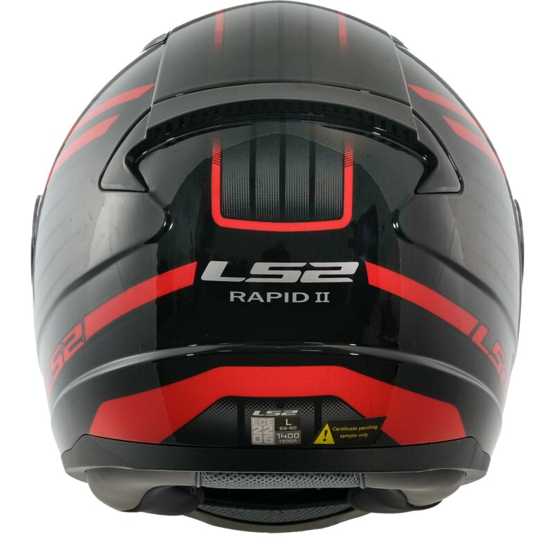 LS2 FF353 RAPID II 2 CIRCUIT GLOSSSY BLACK RED