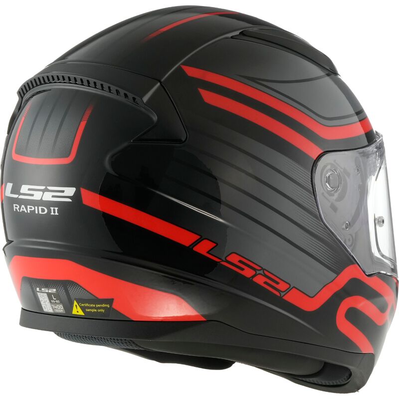 LS2 FF353 RAPID II 2 CIRCUIT GLOSSSY BLACK RED