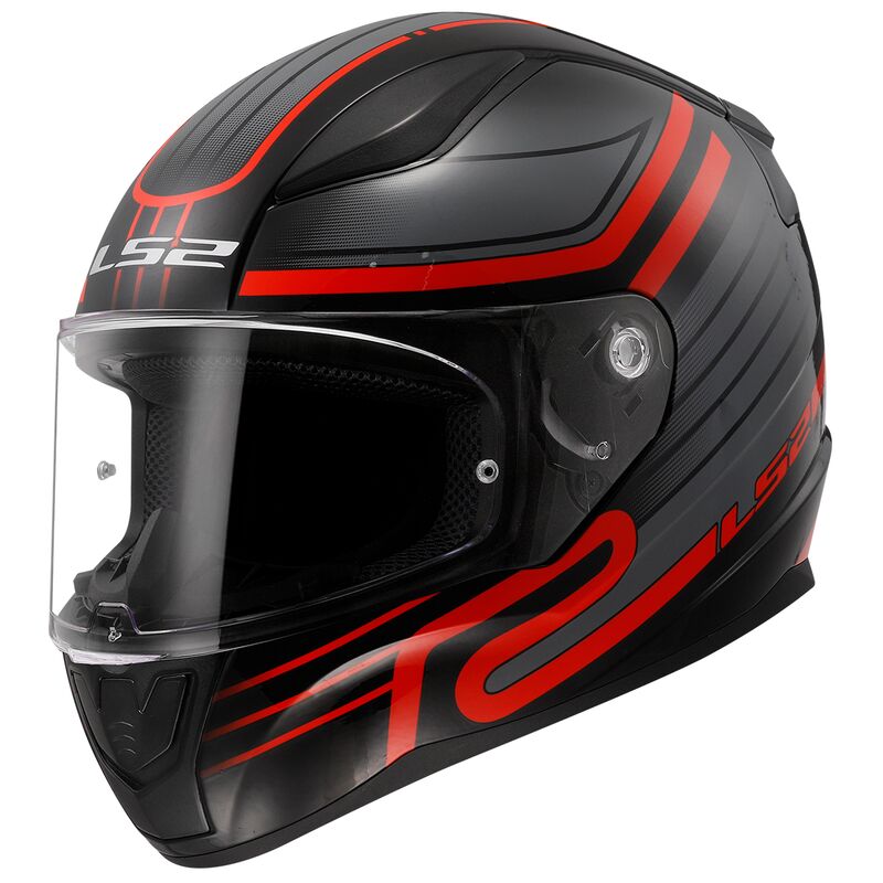 LS2 FF353 RAPID II 2 CIRCUIT GLOSSSY BLACK RED