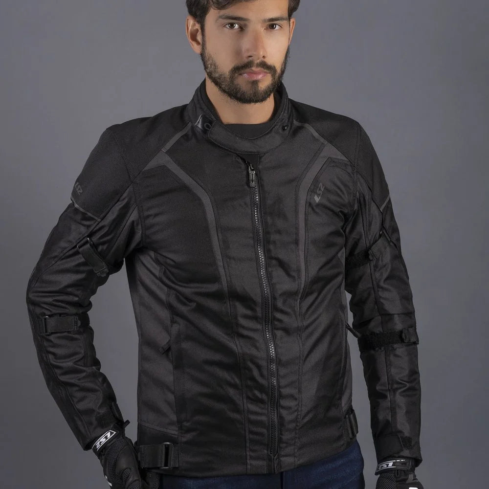 LS2 Sepang Men's Waterproof Touring Jacket Black/Dark Grey, side view