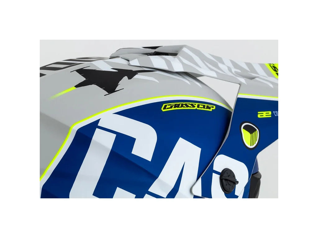 Cassida Cross Cup Sonic Junior Motocross Helmet Matt Blue/Fluo Yellow