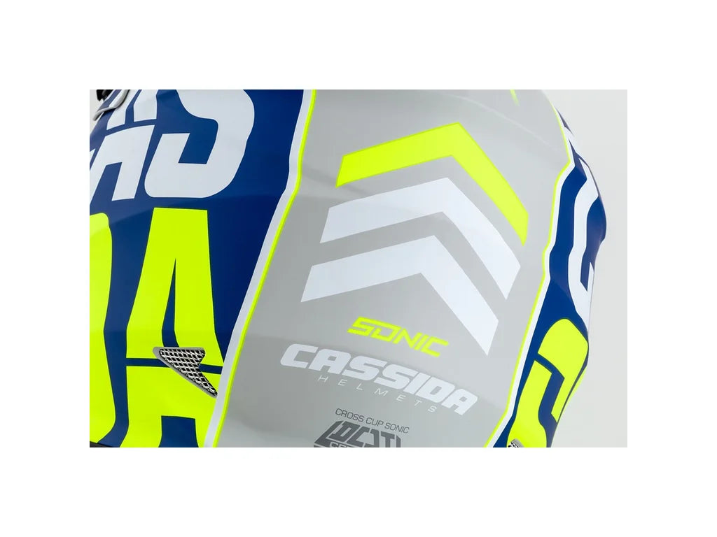 Cassida Cross Cup Sonic Junior Motocross Helmet Matt Blue/Fluo Yellow
