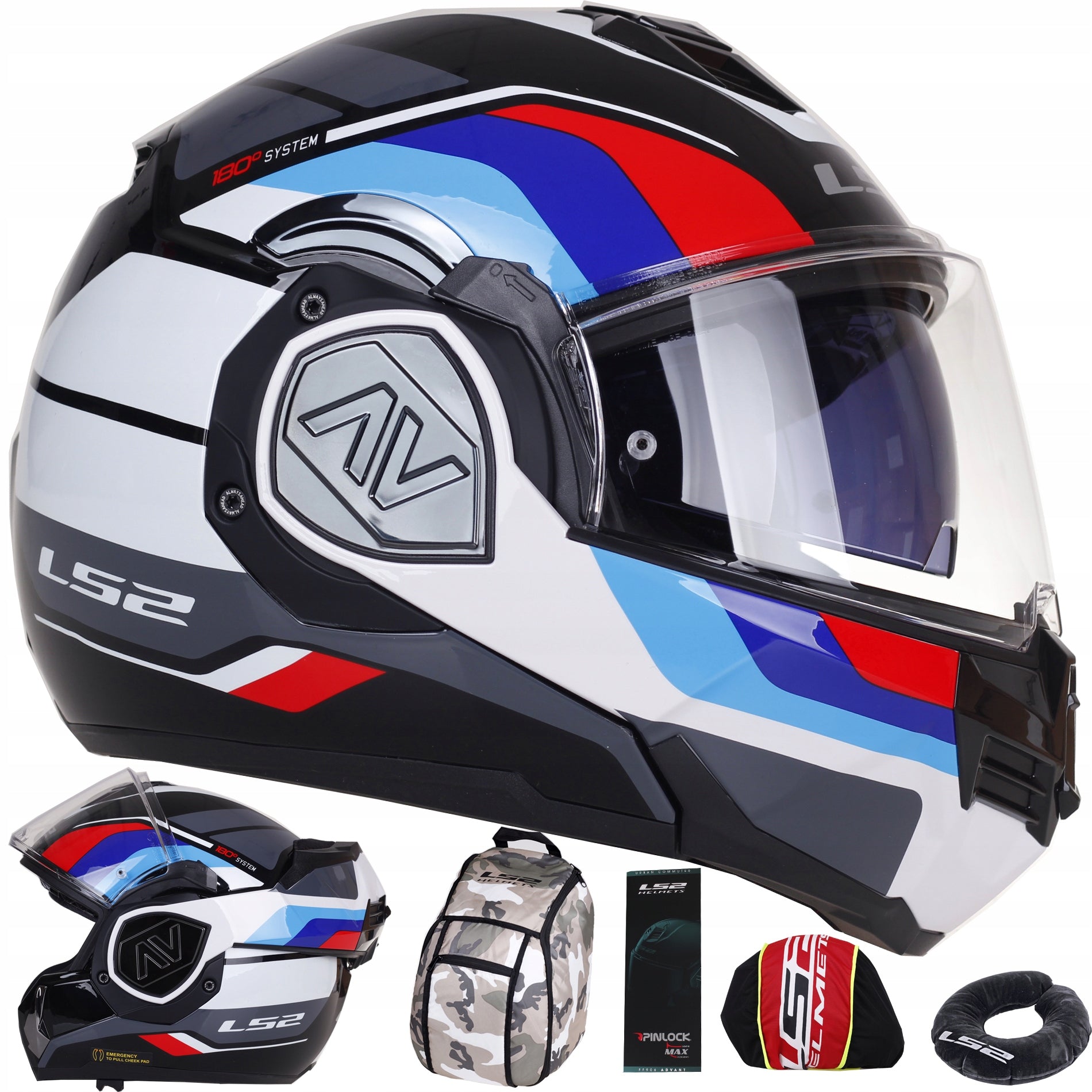 LS2 FF906 ADVANT SPORT GLOSSY BLACK BLUE RED