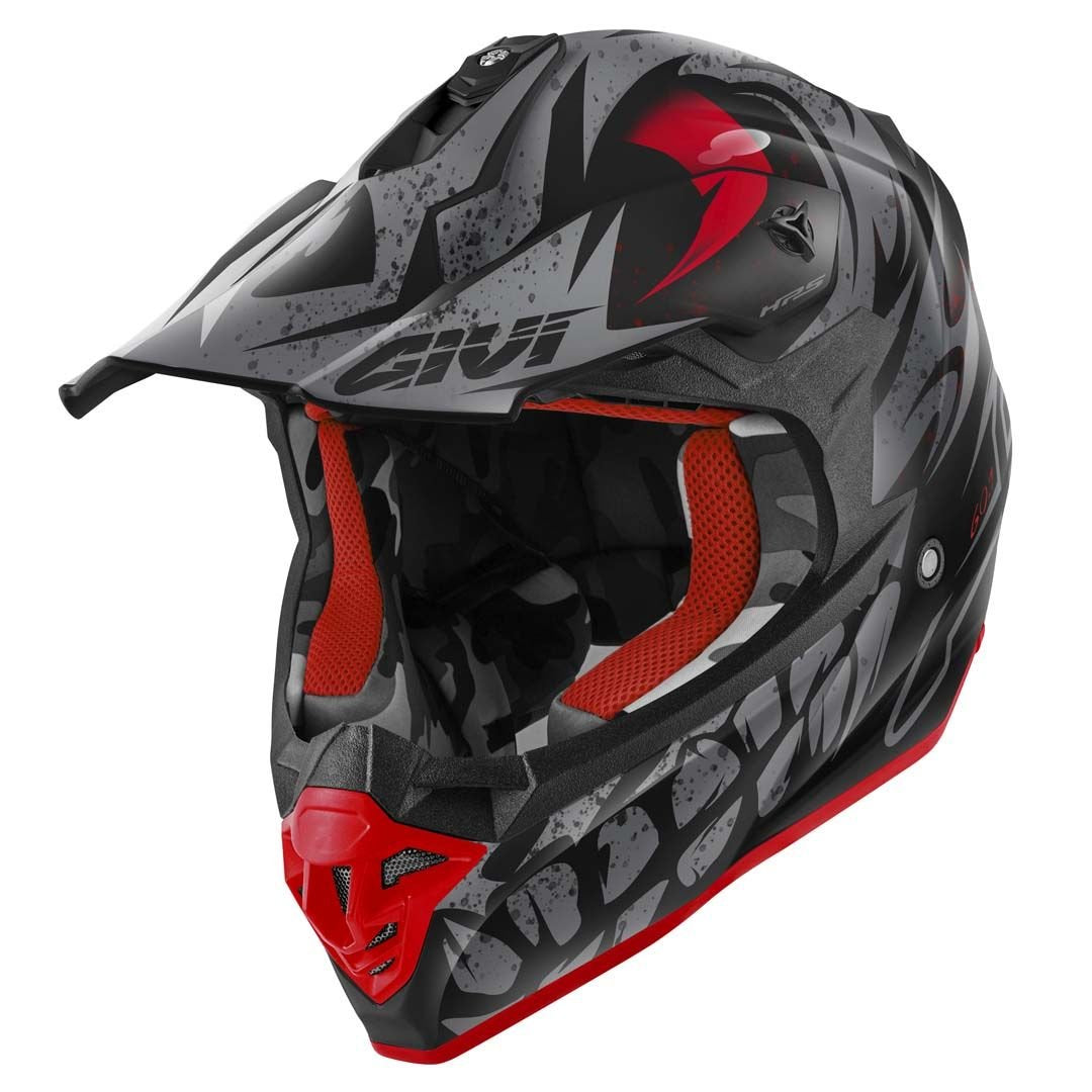 GIVI 60.1 Gloom Black/Titanium/Matte Red, motocross helmet for motocross and dirt bike riders in Lebanon
