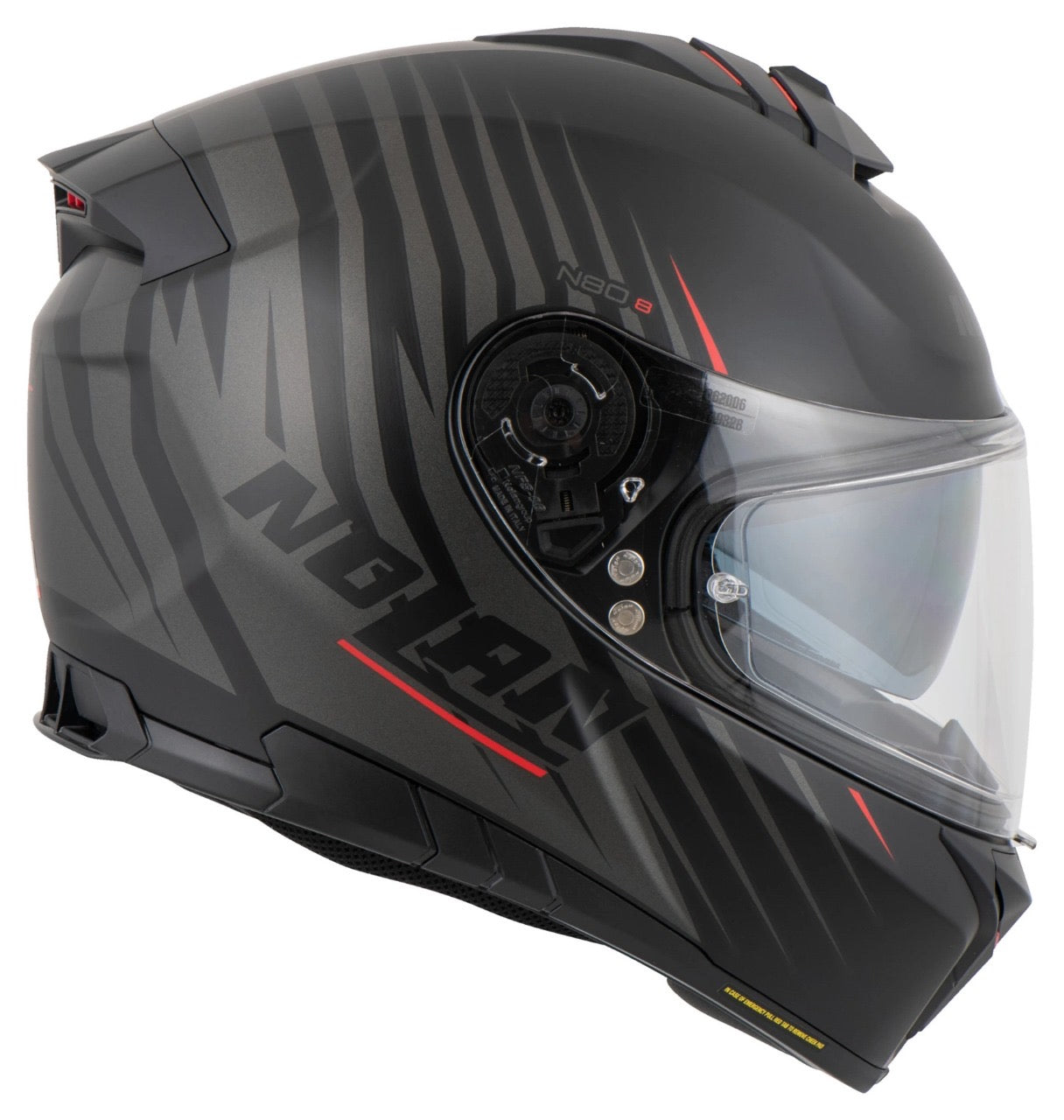 NOLAN N80-8 KOSMOS FLAT BLACK ANTRC-RED