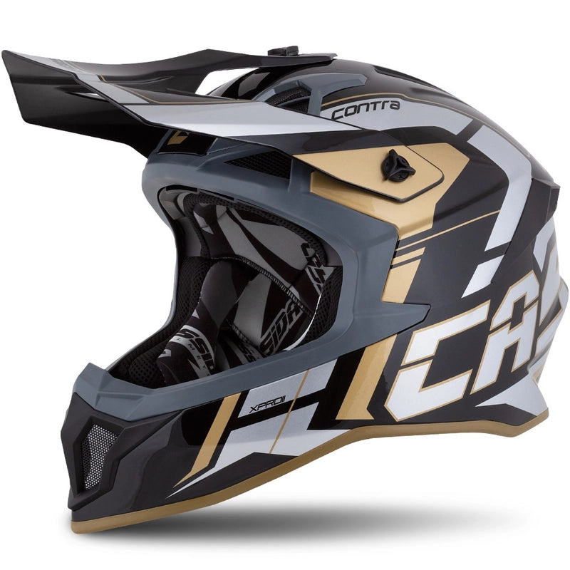 Cassida Cross Pro II Motocross Helmet Pearl Gold/Black/Grey