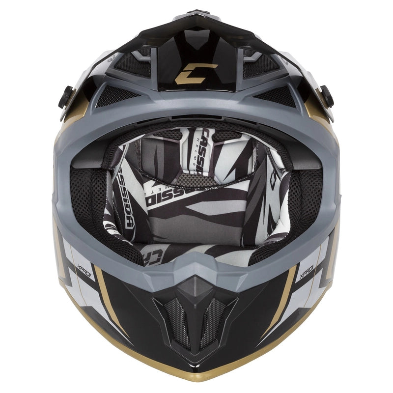 Cassida Cross Pro II Motocross Helmet Pearl Gold/Black/Grey