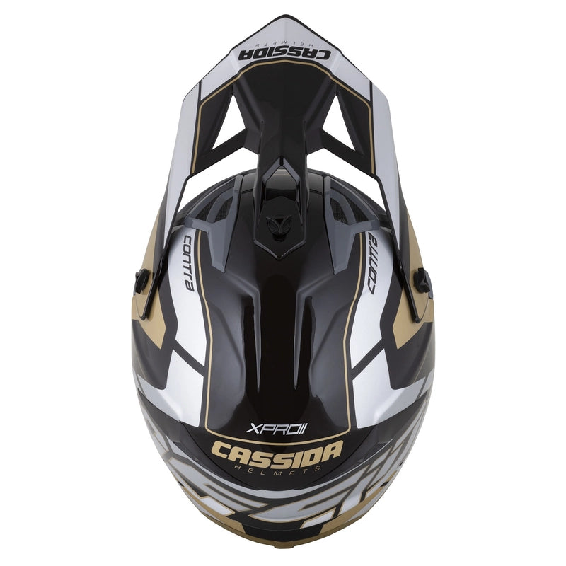 Cassida Cross Pro II Motocross Helmet Pearl Gold/Black/Grey