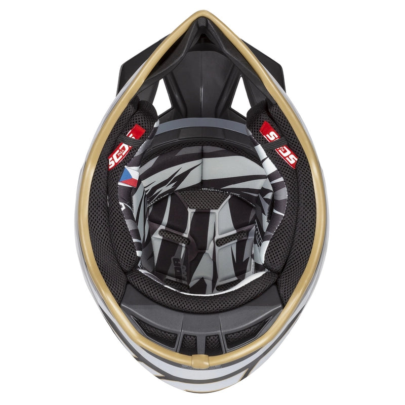 Cassida Cross Pro II Motocross Helmet Pearl Gold/Black/Grey