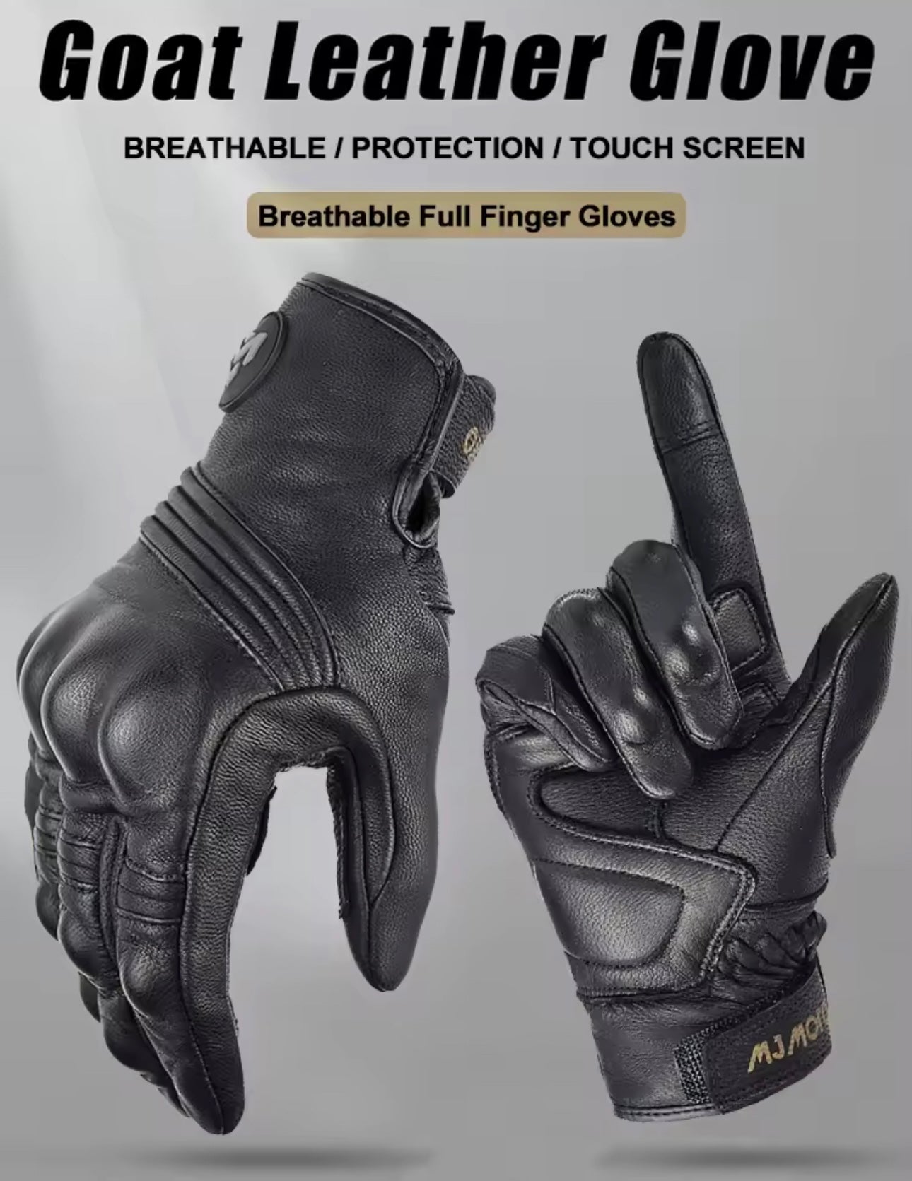 MJ MOTO “RAPTOR” LEATHER BLACK