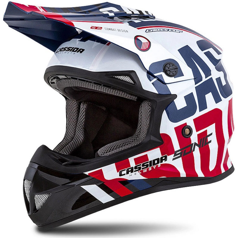 Cassida Cross Pro II Motocross Helmet White/Red/Black