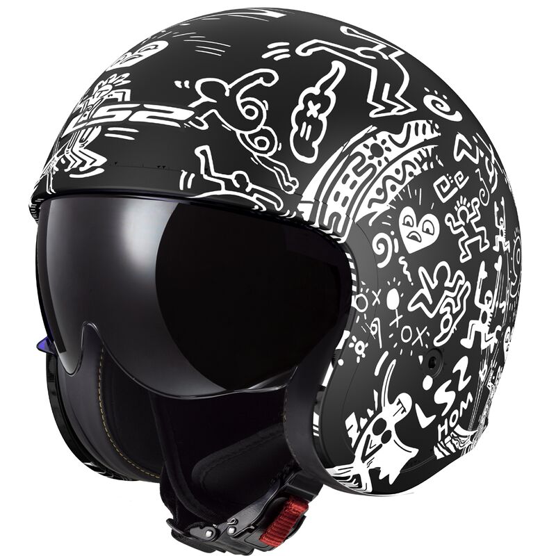 LS2 OF599 SPITFIRE II 2 TRIBAL MATTE BLACK WHITE