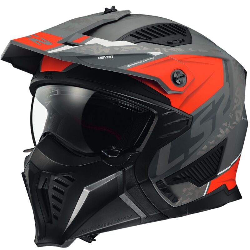 LS2 OF606 DRIFTER DEVOR MATTE SILV TITANIUM RED