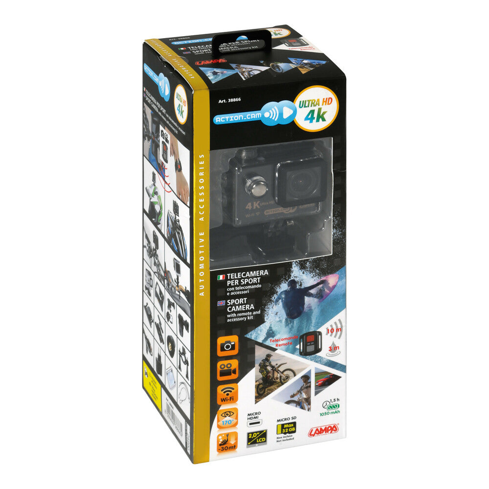 LAMPA ACTION-CAM 3, SPORT CAMERA 4K WITH REMOTE AND ACCESSORY KIT