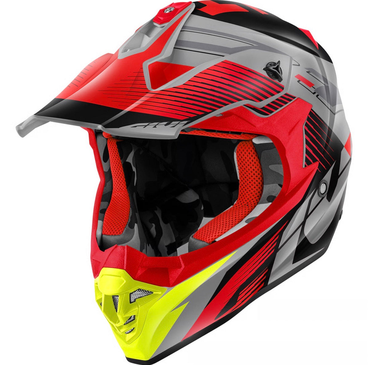GIVI 60.1 Fresh Red/Black/Matte Titanium, motocross helmet for motocross and dirt bike riders in Lebanon