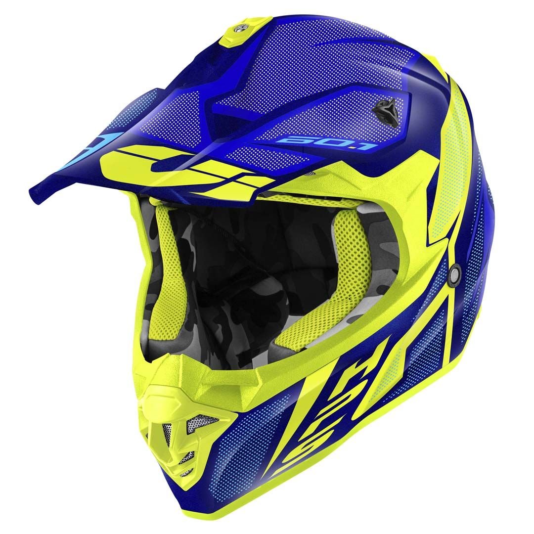 GIVI 60.1 Invert Blue/Matte Yellow, motocross helmet for motocross and dirt bike riders in Lebanon