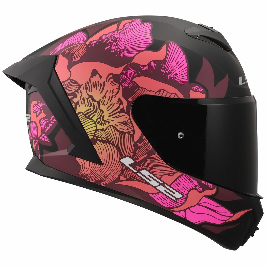 LS2 RAPID III POPPIES BLACK PINK MATTE