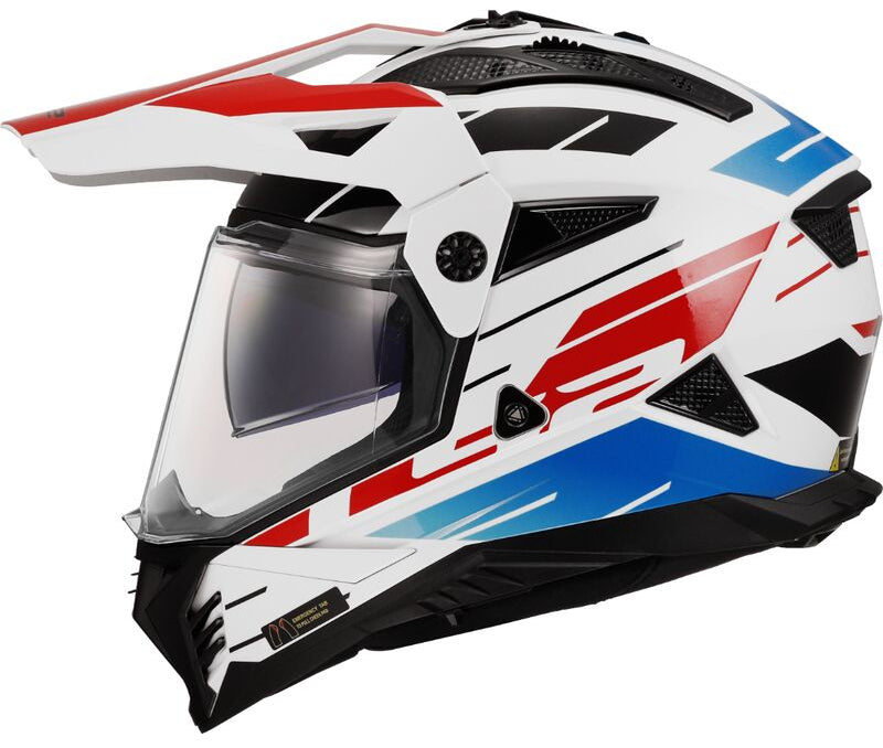 LS2 MX702 PIONEER II 2 NAMIB GLOSSY WHITE BLUE RED