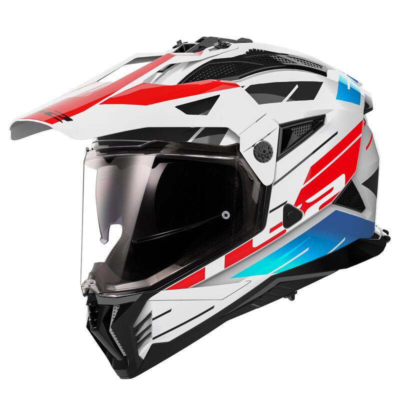 LS2 MX702 PIONEER II 2 NAMIB GLOSSY WHITE BLUE RED