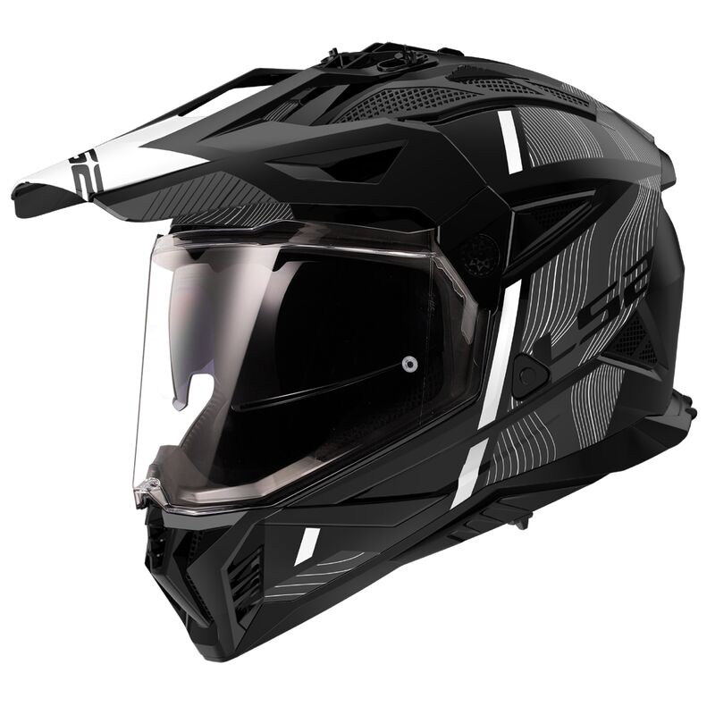 LS2 MX702 PIONEER II 2 HILL MATTE BLACK WHITE