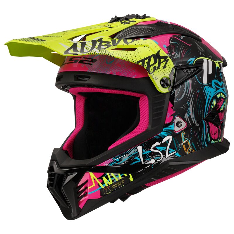 LS2 MX708 FAST II 2 GORILLA GLOSSY PURPLE H-V YELLOW