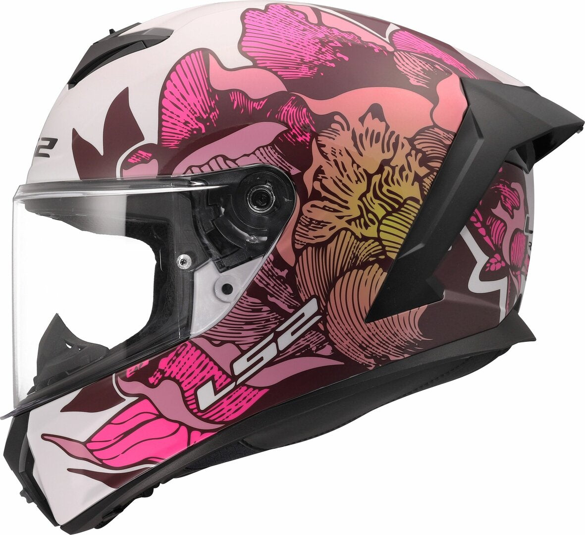 LS2 RAPID III POPPIES WHITE PINK GLOSS