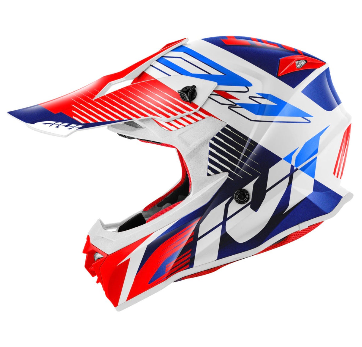 GIVI 60.1 Fresh Red/Blue/Glossy White Helmet, side view