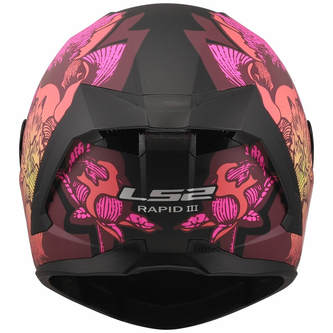 LS2 RAPID III POPPIES BLACK PINK MATTE