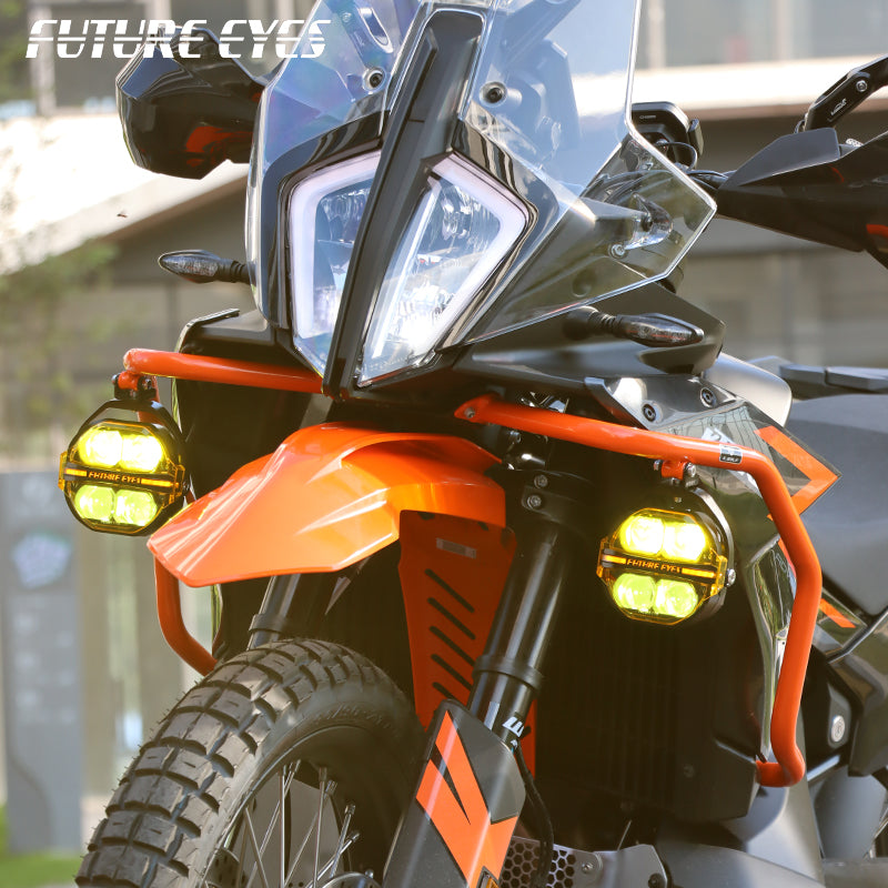 Future Eyes Galaxy X100 Motorcycle Auxiliary Spotlights (Complete Pair Set)