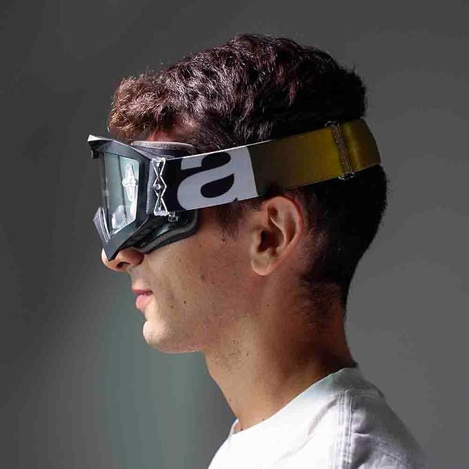 Ariete Adrenaline Primis MX Goggles Black/White, Clear Lens