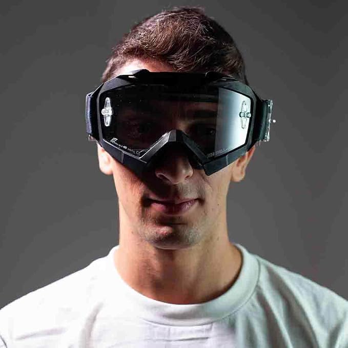 Ariete Adrenaline Primis MX Goggles Black/White, Clear Lens