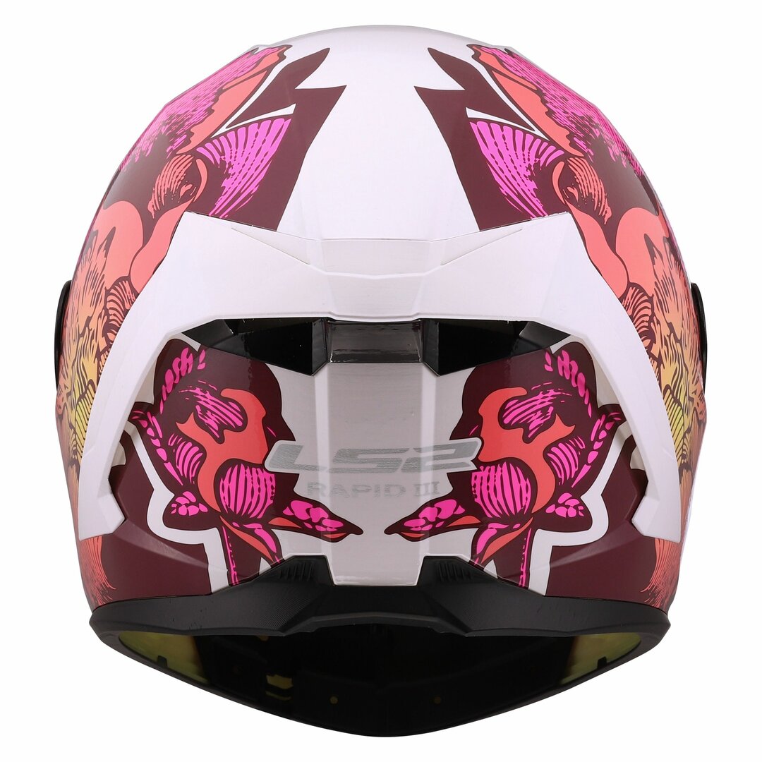 LS2 RAPID III POPPIES WHITE PINK GLOSS